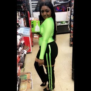 Lime green pant and onesie set